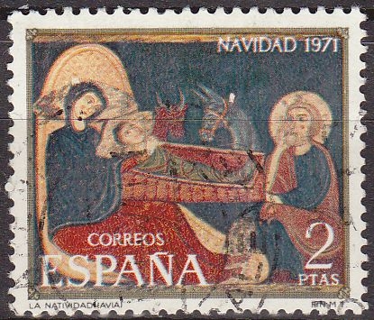 ESPAÑA 1971 2061 Sello Navidad Altar de Aviá usado Espana Spain Espagne Spagna Spanje Spanien 